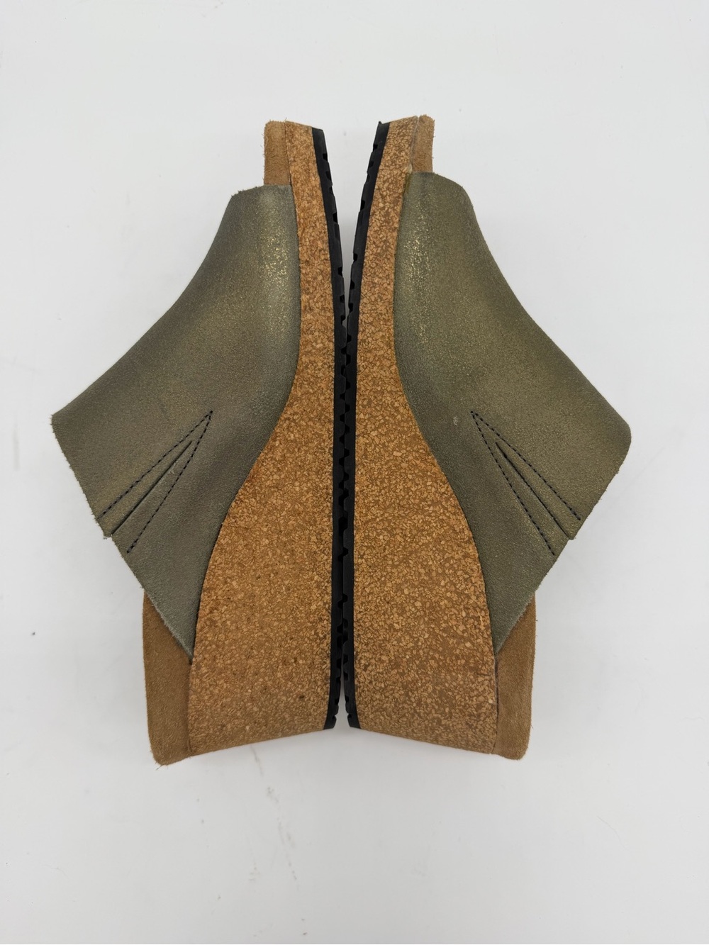 Papillio Birkenstock Namica Metallic Sand Gold Size 7 Wedges - Picture 7 of 9